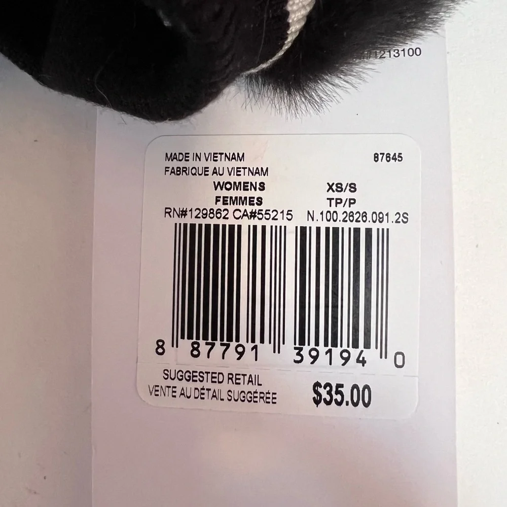 Nike Faux Fur Black Warm Mittens NWT